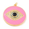 Real 18K Gold Plated Brass Micro Pave Cubic Zirconia Pendants ZIRC-L100-084G-04-2