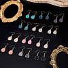 12 Pairs 12 Color Bling Resin Teardrop Dangle Earrings EJEW-AN0001-66-7