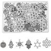 60Pcs 6 Style Tibetan Style Alloy Pendant FIND-FH0005-56-1