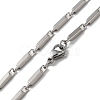 Non-Tarnish 201 Stainless Steel Bar Link Chain Necklaces for Men Women NJEW-G112-07D-P-3