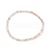 3mm Natural Moonstone Beads Stretch Bracelet for Girl Women BJEW-JB07284-02-1