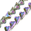 Electroplate Transparent Glass Beads Strands EGLA-N002-44-07-1