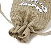Christmas Printed Burlap Packing Pouches Drawstring Bags ABAG-Q053-02A-11-4