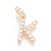 Golden Plated Brass Micro Pave Clear Cubic Zirconia Pendants X-ZIRC-L093-01K-1