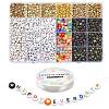 DIY Star & Flower & Letter Acrylic & Plastic Stretch Bracelet Beaded Necklace Making Kit DIY-YW0008-43-1