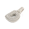 Brass Micro Pave Clear Cubic Zirconia Pendants KK-B099-01P-D-2