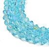 Transparent Electroplate Glass Beads Strands EGLA-A039-T4mm-L20-3