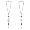 2Pcs Alloy Flower Pendant Decorations HJEW-ME0001-07A-1