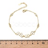 Brass Pave Clear Cubic Zirconia Clover Envelope Link Bracelets KK-CBA6980-18G-5