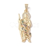 Brass Clear Cubic Zirconia Pendants KK-Z050-03G-02-1