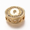 Golden Plated Brass Micro Pave Cubic Zirconia Multi-Strand Links KK-P191-01Q-G-3