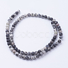Natural Netstone Round Beads Strands G-G735-90-4mm-3
