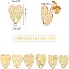 24Pcs 6 Style Heart Shape PVD Vacuum Plating 304 Stainless Steel Stud Earring Findings EJEW-UN0001-64-5