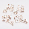 Long-Lasting Plated Alloy Open Back Bezel Pendants PALLOY-P166-40RG-A-1