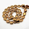 Faceted Electroplate Crystal Glass Oval Beads Strands EGLA-F059C-01-2