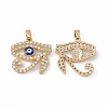 Brass Micro Pave Cubic Zirconia Pendants KK-E068-VC062-1