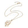 Brass Macrame Pouch Empty Stone Holder for Pendant Necklaces Making NJEW-JN04444-02-2