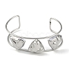 Non-Tarnish 304 Stainless Steel Wide Textured Open Cuff Bangles BJEW-Q348-05P-04-2