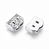 Alloy Initial Slide Charms with Grade A Rhinestones ALRI-R032-B-FF-2