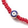 Glass Seed & Alloy Enamel Evil Eye Beaded Stretch Bracelet BJEW-JB09427-4