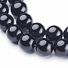 Natural Dyed & Heated Black Onyx Round Beads Strands X-GSR12mmC097-2
