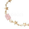 6Pcs 6 Colors 304 Stainless Steel Star Link Bracelets for Women BJEW-JB12385-4
