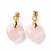 Natural Rose Quartz Pendants G-C023-07I-2