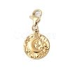 304 Stainless Steel Flat Round with Moon Pendant Decoration STAS-S165-11G-1