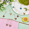 18Pcs 9 Styles Butterfly Acrylic & Alloy Enamel Pendant Locking Stitch Markers HJEW-SC00097-3