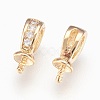 Brass Cup Pearl Peg Bails Pin Pendants KK-P150-17G-2