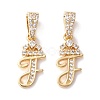 Eco-Friendly Brass Micro Pave Cubic Zirconia Pendants KK-K265-01G-F-1