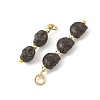 Halloween Handmade Porcelain & Electroplate Non-magnetic Synthetic Hematite Pendants PALLOY-JF06071-3