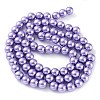 Baking Paint Pearlized Glass Pearl Round Bead Strands HY-Q330-8mm-27-5
