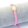 Religion Alloy Rhinestone and Enamel Link Bracelets FS-WG5574D-12-1