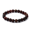 Unisex Natural Wood Beaded Stretch Bracelets BJEW-JB05463-04-1
