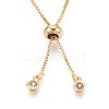 Cubic Zirconia Tennis Bracelet BJEW-T020-03B-02G-2