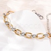 8MM Duo Tone 304 Stainless Oval Link Chain Bracelets SA-CBA725A-27GP-3