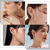 Crescent Moon Chunky Stud Earrings Half Hoop Earrings Open Oval Drop Earrings Teardrop Hoop Dangle Earrings Pull Through Hoop Earrings Statement Jewelry Gift for Women JE1089C-7
