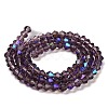 Transparent Electroplate Glass Beads Strands GLAA-F029-4mm-D04-2