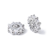 Brass Micro Pave Clear Cubic Zirconia Spacer Beads KK-F892-29P-1