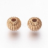 Brass Corrugated Beads X-KK-S314-6mm-13G-2