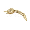Brass Micro Pave Clear Cubic Zirconia Snap Clasps KK-Z078-37G-2