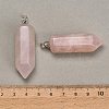 Natural Rose Quartz Pendants GG-CBAA0EE-02P-19-2