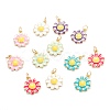 Brass Enamel Pendants KK-M220-04G-1