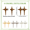 8 Sets 4 Colors Sparkling Star Shape Alloy Adjustable Jean Button Pins DIY-FG0004-87-2