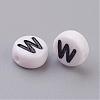 Acrylic Horizontal Hole Letter Beads X-PL37C9070-W-2