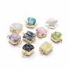 Natural Druzy Quartz Links connectors G-P396-11G-1
