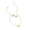 Butterfly Acrylic Rhinestone with Iron Pendant Necklaces & Stud Earrings Sets for Women WGFFCAF-07-3