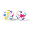 Spray Painted Schima Wood Beads WOOD-T032-37A-3