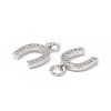 Brass Micro Pave Cubic Zirconia Charms KK-E068-VB277-3